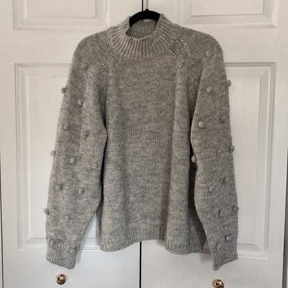 NWT CeCe gray bobble knit sweater XL - Picture 2 of 9